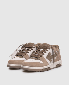Off-White Out Of Office grey leather sneakers OMIA189S26LEA005