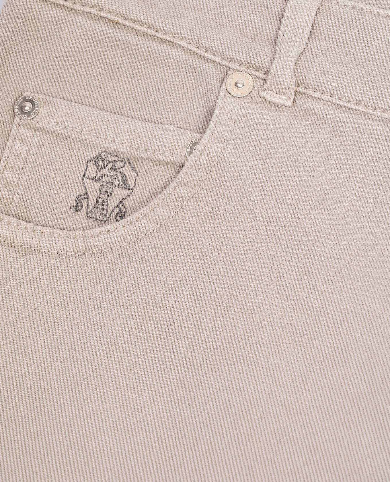 

Children's beige jeans with logo patch Brunello Cucinelli