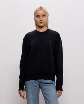 Ami Paris Black Ami de Coeur sweatshirt BFUSW035730w