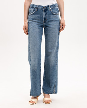 CITIZENS OF HUMANITY Blue jeans with logo patch 2286B1932