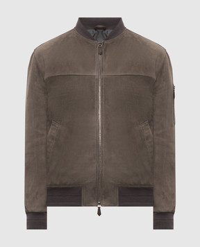 ISAIA Gray suede bomber jacket LW0221PLW67