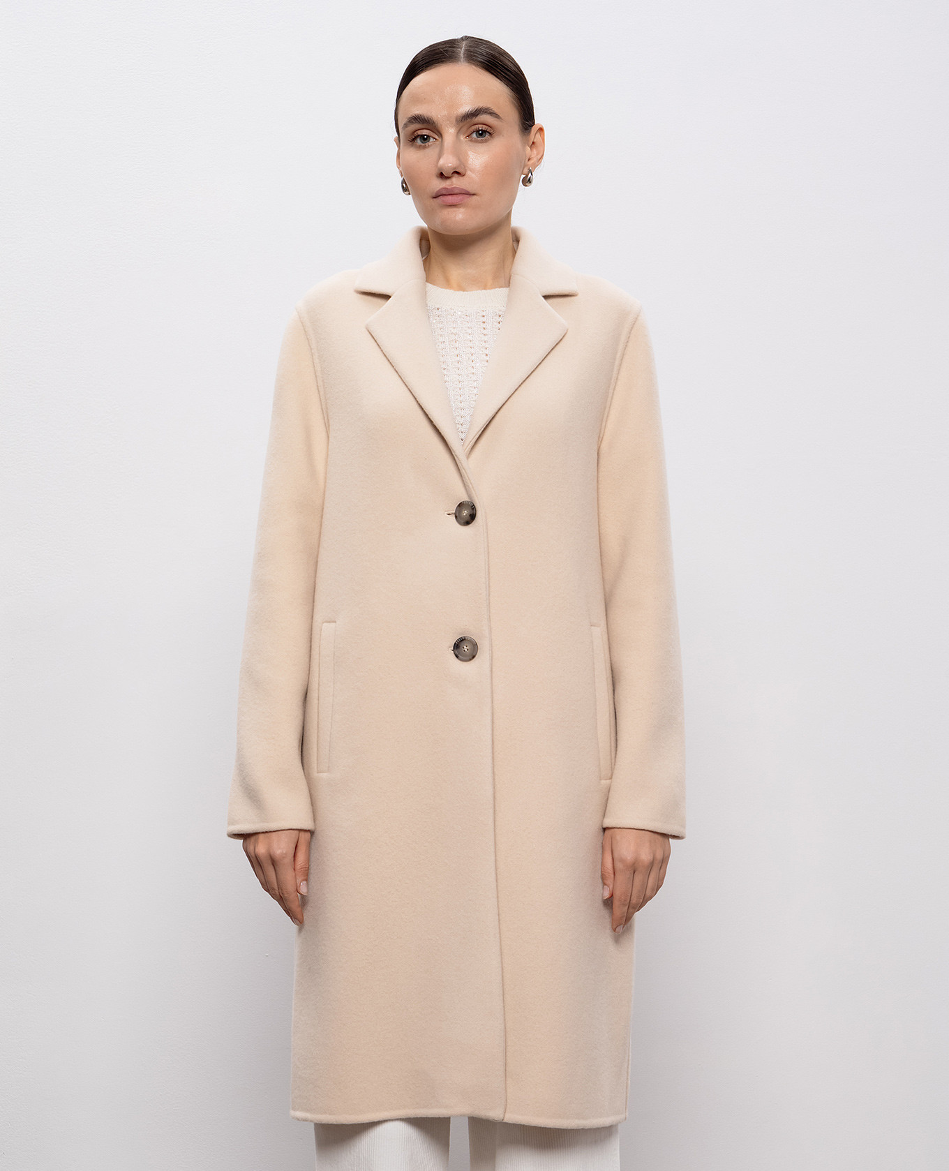 Beige coat with wool and cashmere Peserico 3