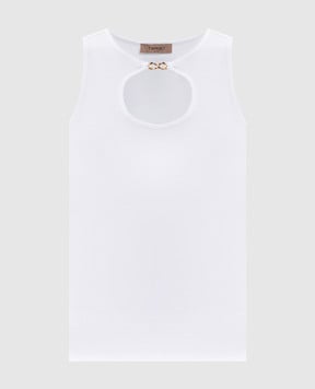 Twinset White ribbed T-shirt 261TT2280