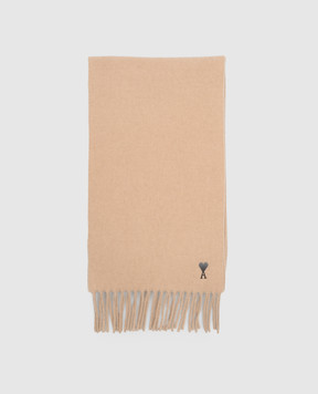 Ami Paris Beige wool scarf USF677AW0047m