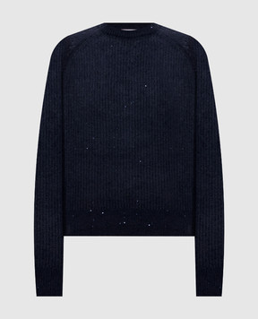 Brunello Cucinelli Blue sweater with wool MPG737800
