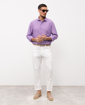Stefano Ricci Purple linen shirt MC007893BX2922