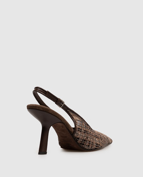 Brunello Cucinelli Brown slingbacks with monil chain MZSKC3432