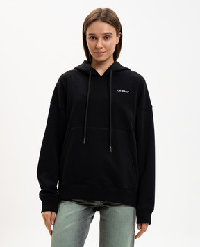Off-White Black hoodie with logo print 2BB06DS26FLE001