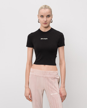 Palm Angels Black top with logo print PWAA077S26JER001