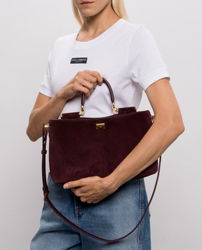 Dolce&Gabbana Vittoria burgundy suede bag BB7896A0775