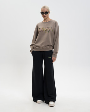 Off-White Brown Bookish Leaves Sweatshirt 2BA055S26FLE003