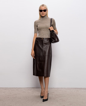 Missoni Beige ribbed top with lurex DC26WN03BK01H3