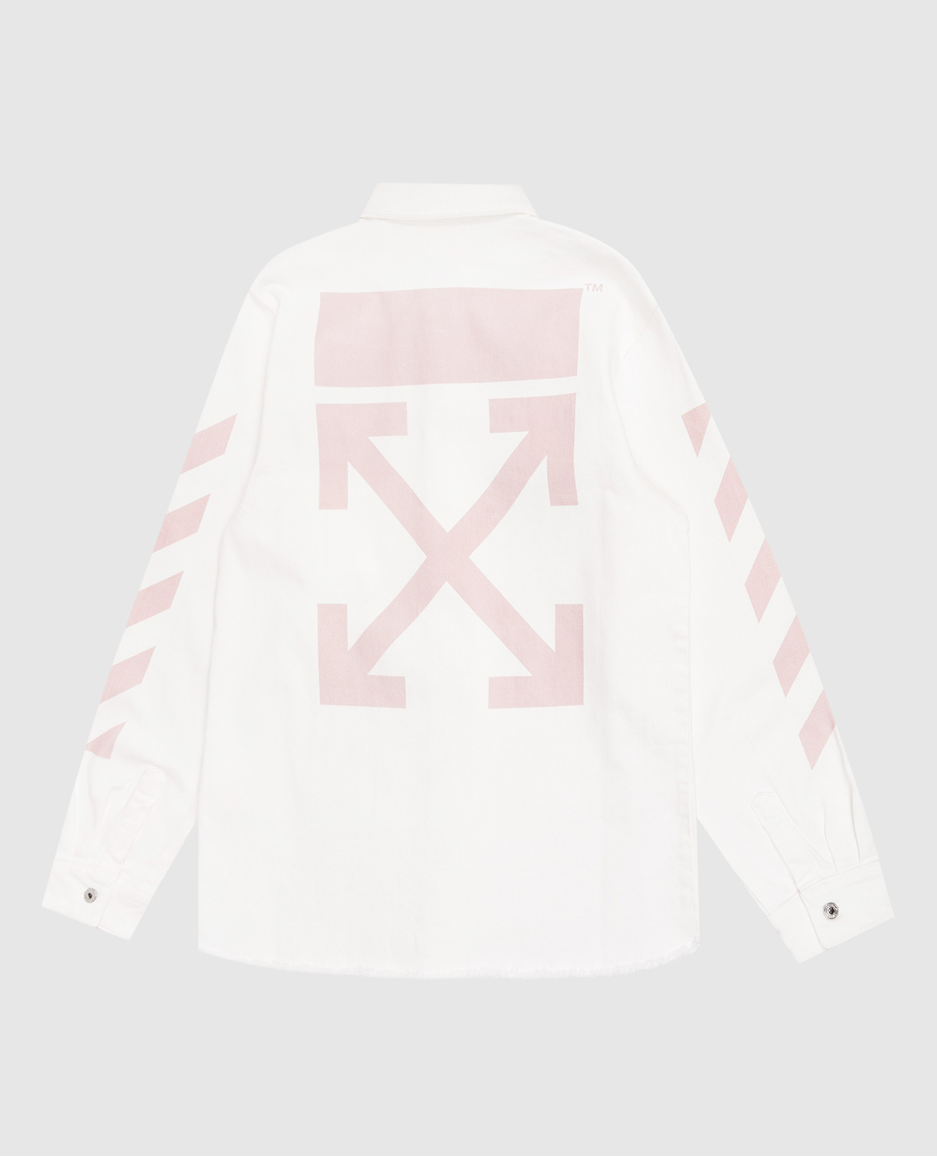 Children's white denim shirt with logo print Off-White 2