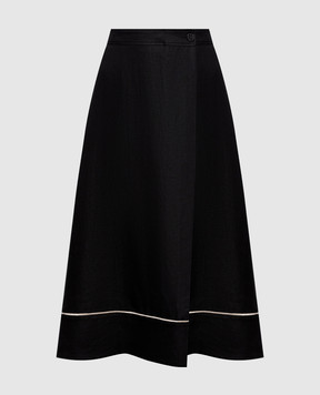 Agnona Black linen skirt TG1108YU3034