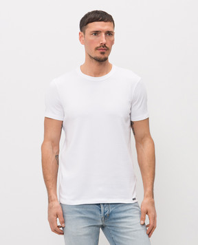 Tom Ford White T-shirt with logo patch T4M081040