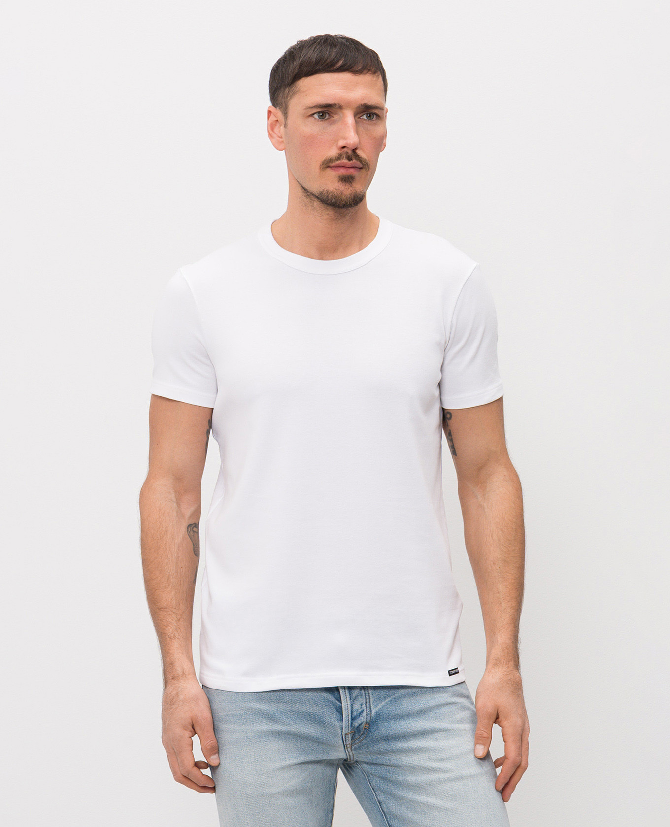White T-shirt with logo patch Tom Ford 3