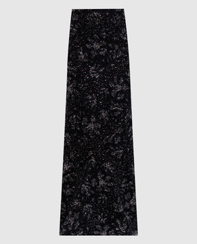 Ermanno Scervino Black maxi skirt with crystals D482O381CTEKW