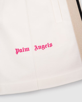 Palm Angels Children's white shorts with logo print PGCL001S26FAB001