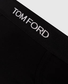 Tom Ford Black briefs with contrast logo pattern T4LC11040