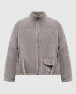 Simonetta Ravizza Gray sheepskin coat Preston F05JA388H36