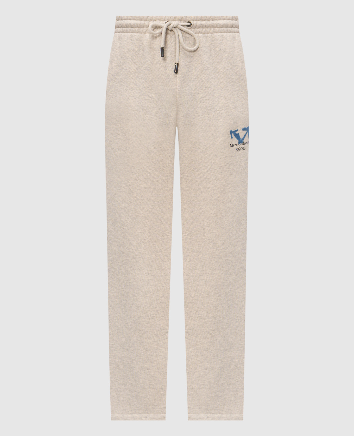 Grey melange sweatpants with logo print
