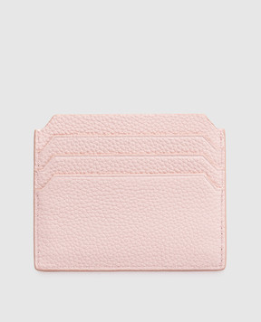 Santoni Pink leather cardholder with logo print DFPPA2693FOHSIW