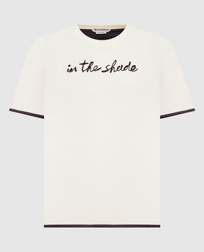 JW Anderson Ivory T-shirt with embroidered inscription JT0350PG2007