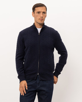 Stefano Ricci Blue cashmere and wool cardigan K808109R31F26374