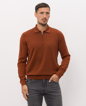 Stefano Ricci Terracotta cashmere and silk polo K808114P30F26379