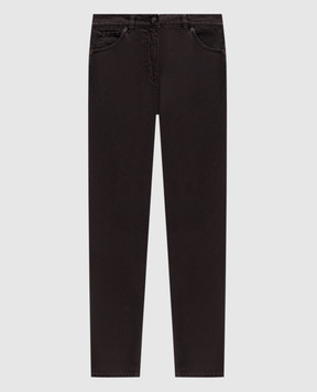 Magda Butrym Brown jeans with logo patch DENIM11PANTS214726