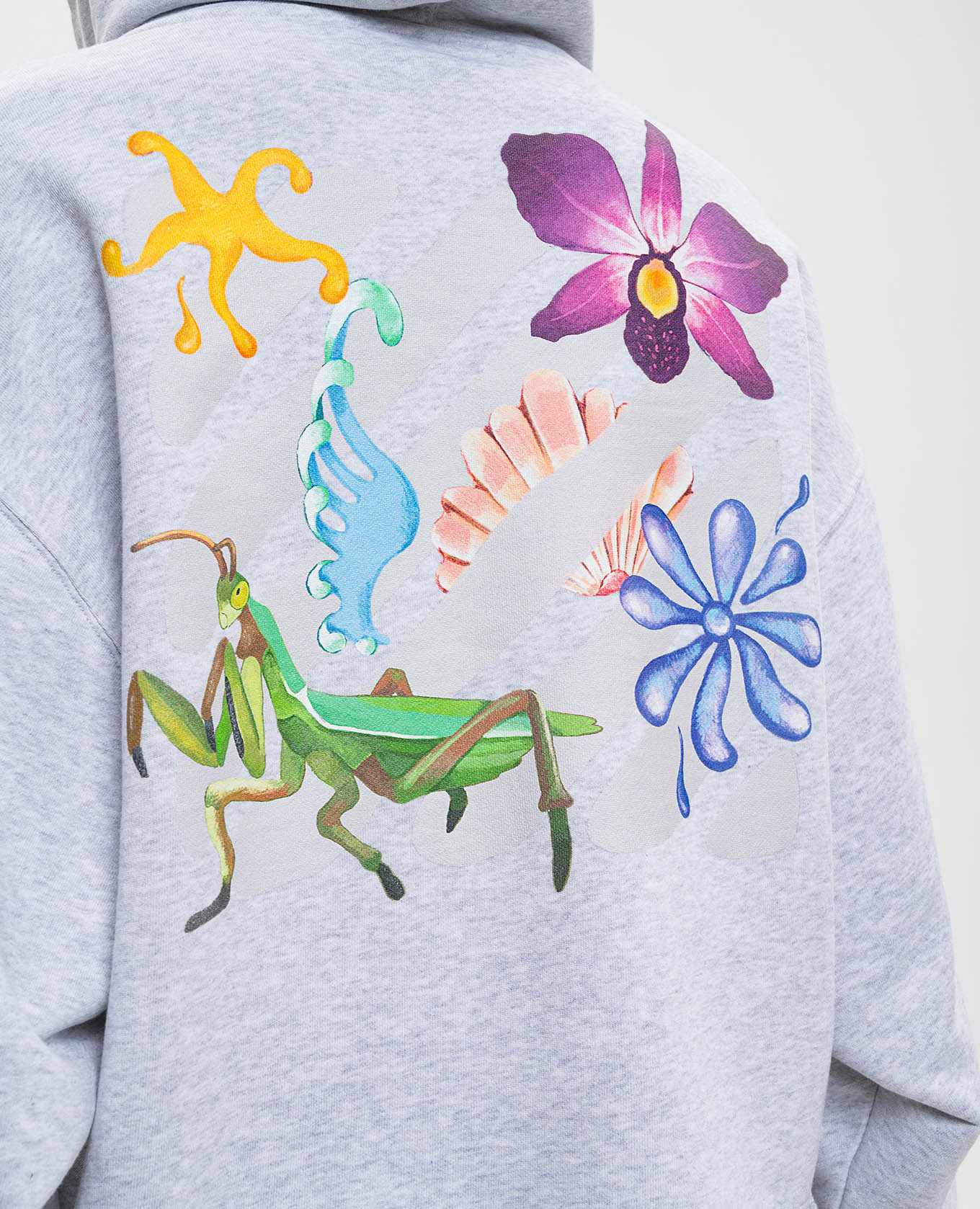 

Diag Soft Life grey melange hoodie with logo Off-White