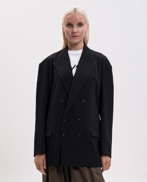 Y`S Yamamoto Black double-breasted wool jacket YVJ07100