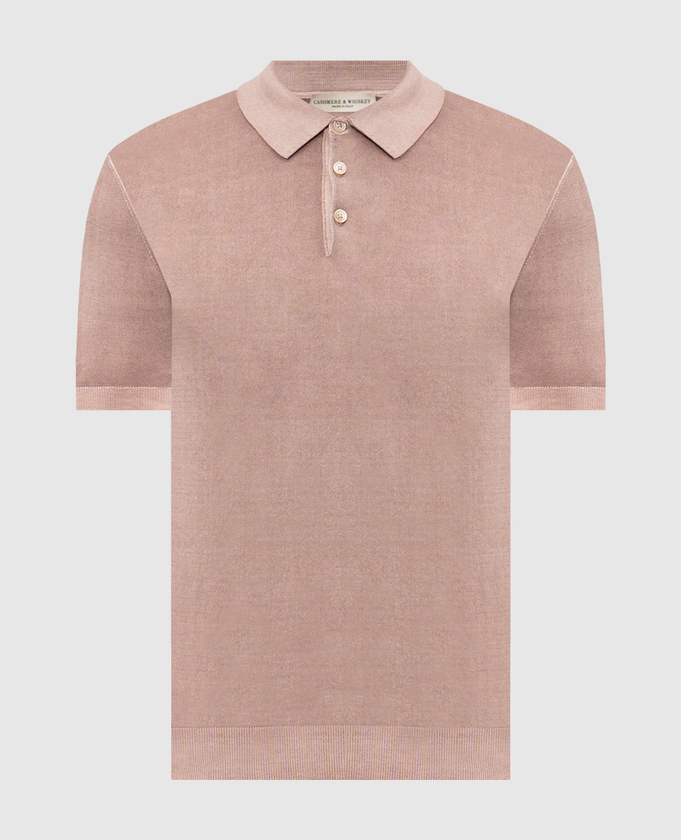 Beige cotton polo shirt
