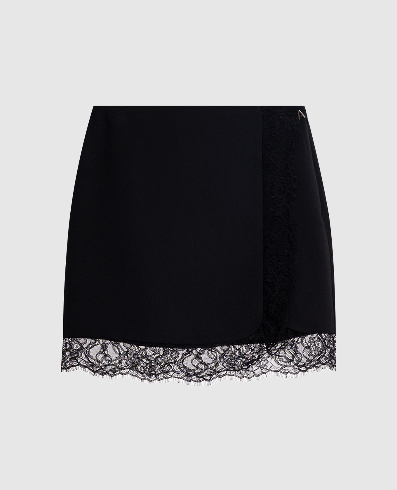 Black mini skirt with lace Twinset