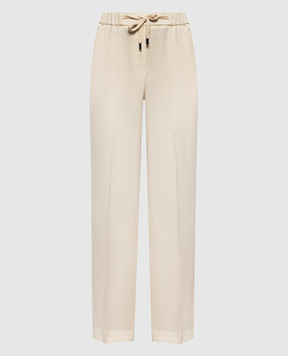 Peserico Beige wool and cashmere pants P0440504314