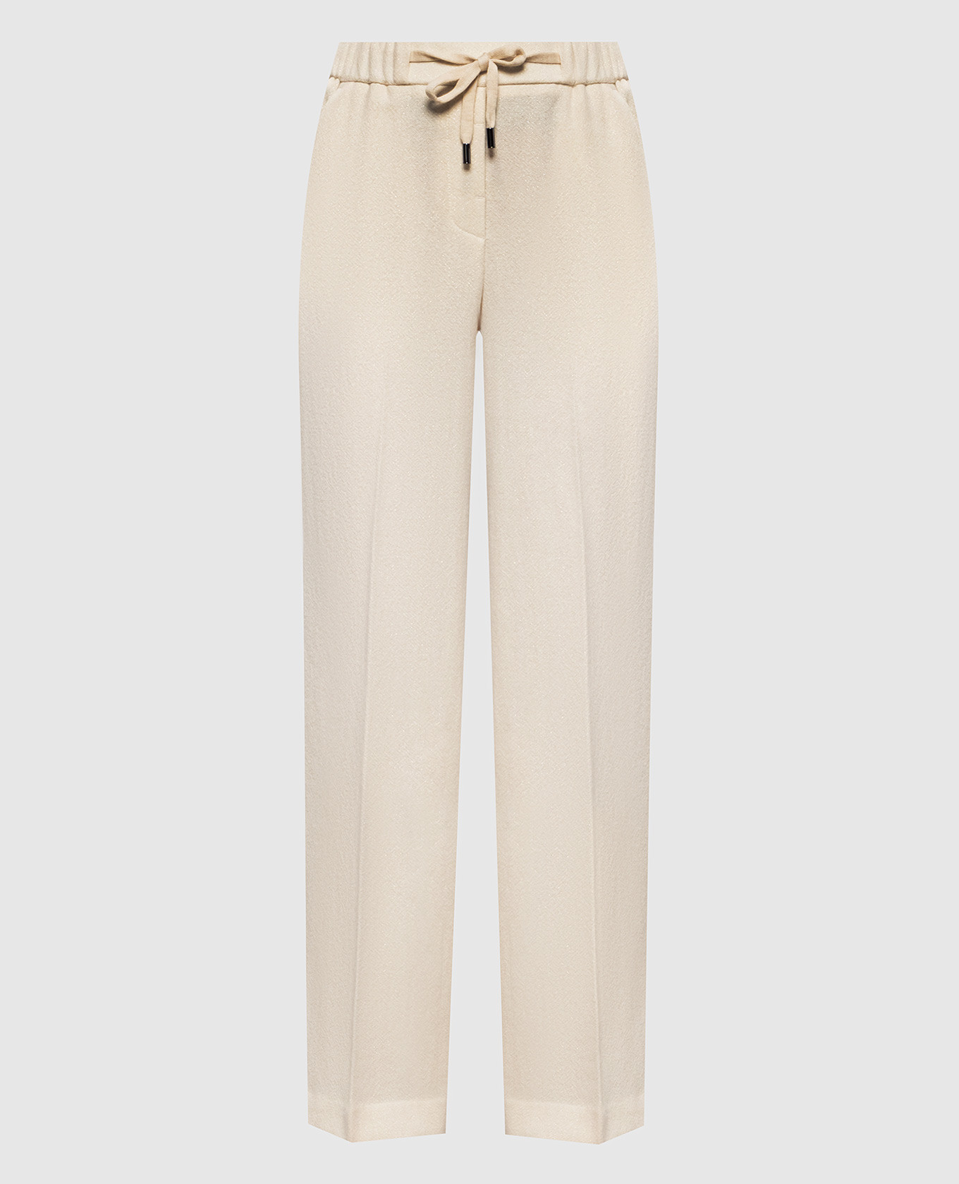 Beige wool and cashmere pants