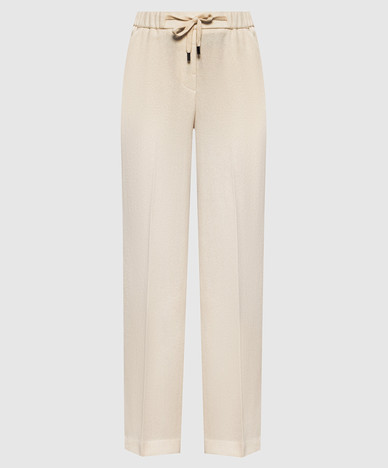 Beige wool and cashmere pants