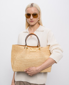Valentino Beige raffia tote bag 8W2B0T01QCL