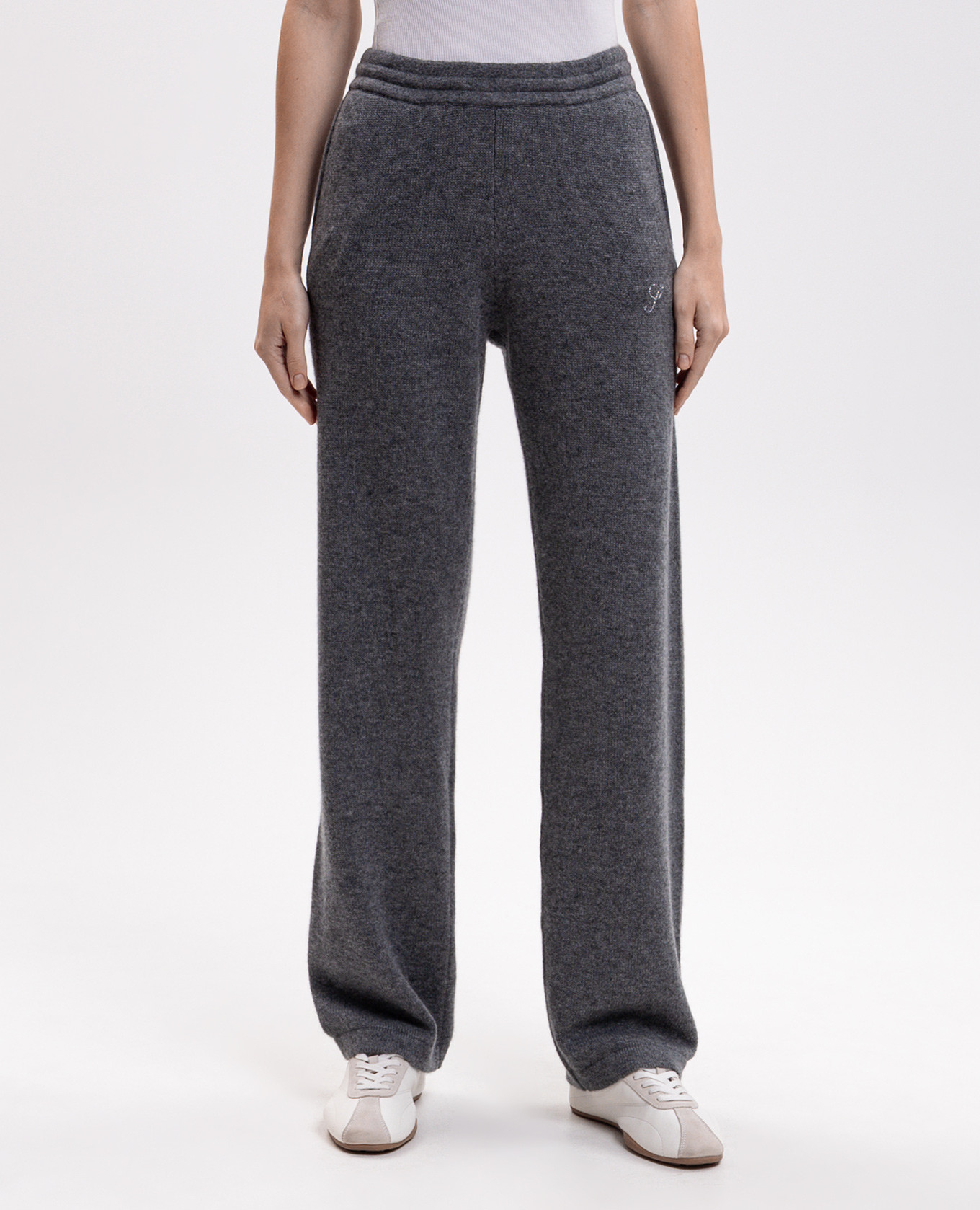 Gray cashmere and wool pants Sporty & Rich 3