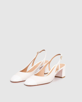 Santoni White leather slingbacks with cutouts WDNC71546HA2NOGO