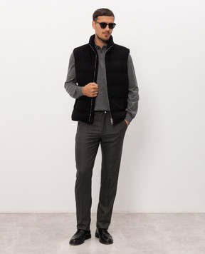 Enrico Mandelli Black cashmere down vest 4T772A4816