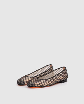 Santoni Black ballet flats WASE72200HA2NGHA