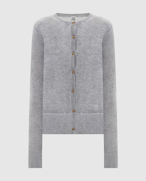 Toteme Grey melange cardigan with logo 243WRT0329YA0079