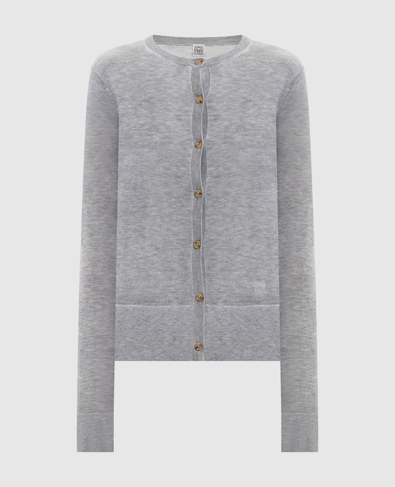

Grey melange cardigan with logo Toteme