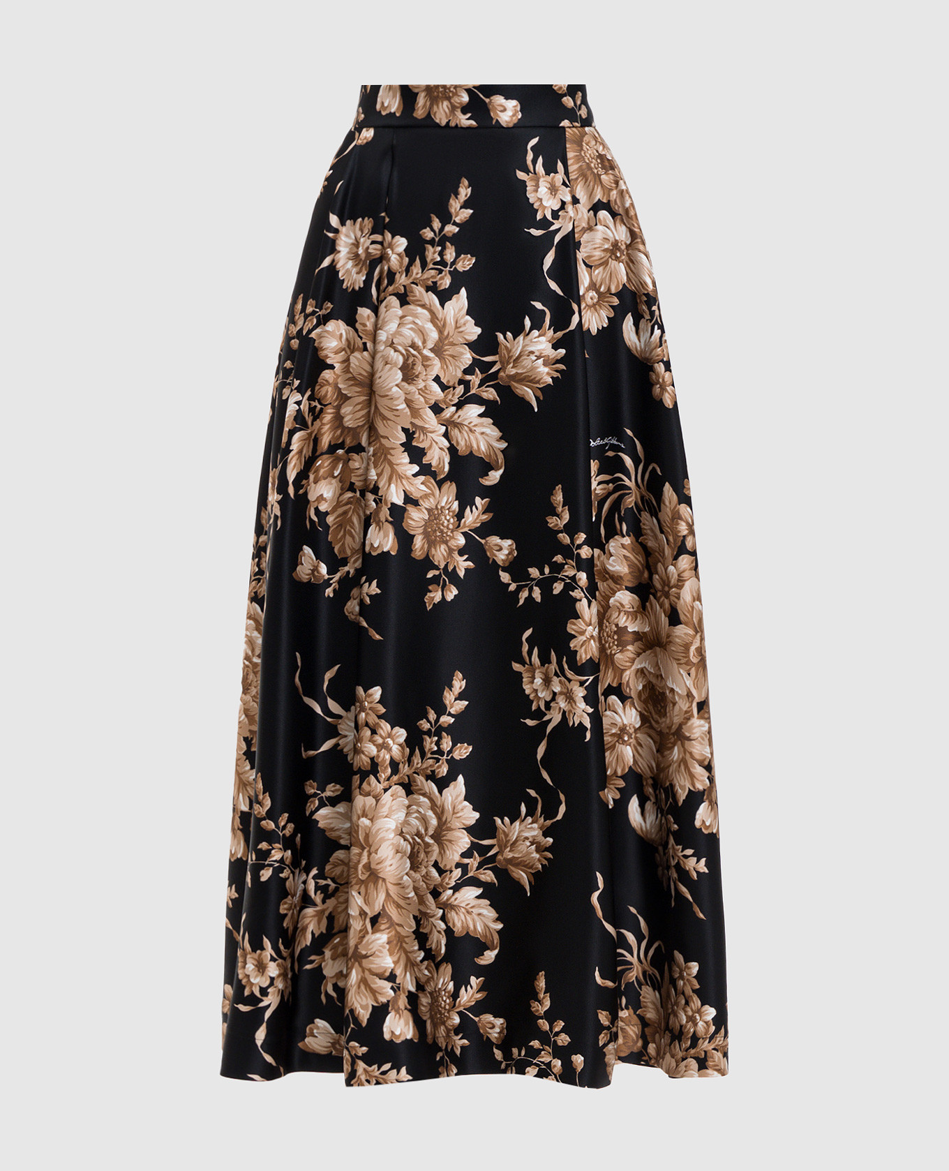 

Black silk skirt with floral pattern Dolce&Gabbana