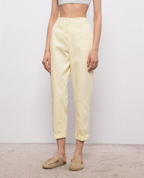 Peserico Yellow pants with lapels P04680T305753
