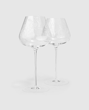 Stefano Ricci Set of red wine glasses with pattern OCR103101PCRYLX1