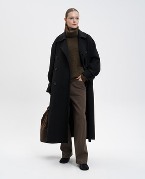 Toteme Black wool trench coat 254WRO0228FB0006