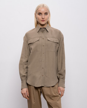 Brunello Cucinelli Brown linen shirt MH126NE406