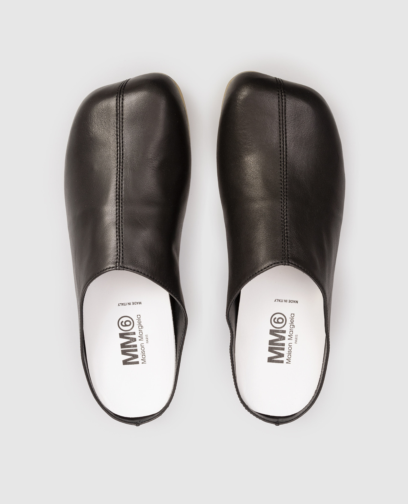 Children's black leather mules Maison Margiela MM6 4